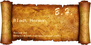 Bladt Herman névjegykártya